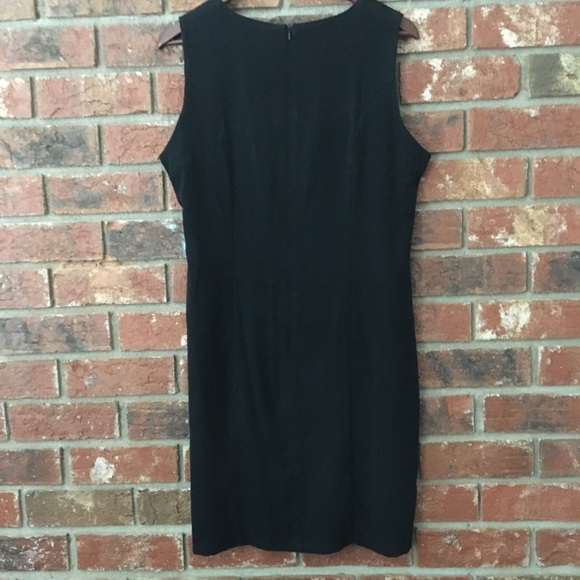 Woolrich Black Suede Sleeveless Shift Dress - Picture 4 of 6